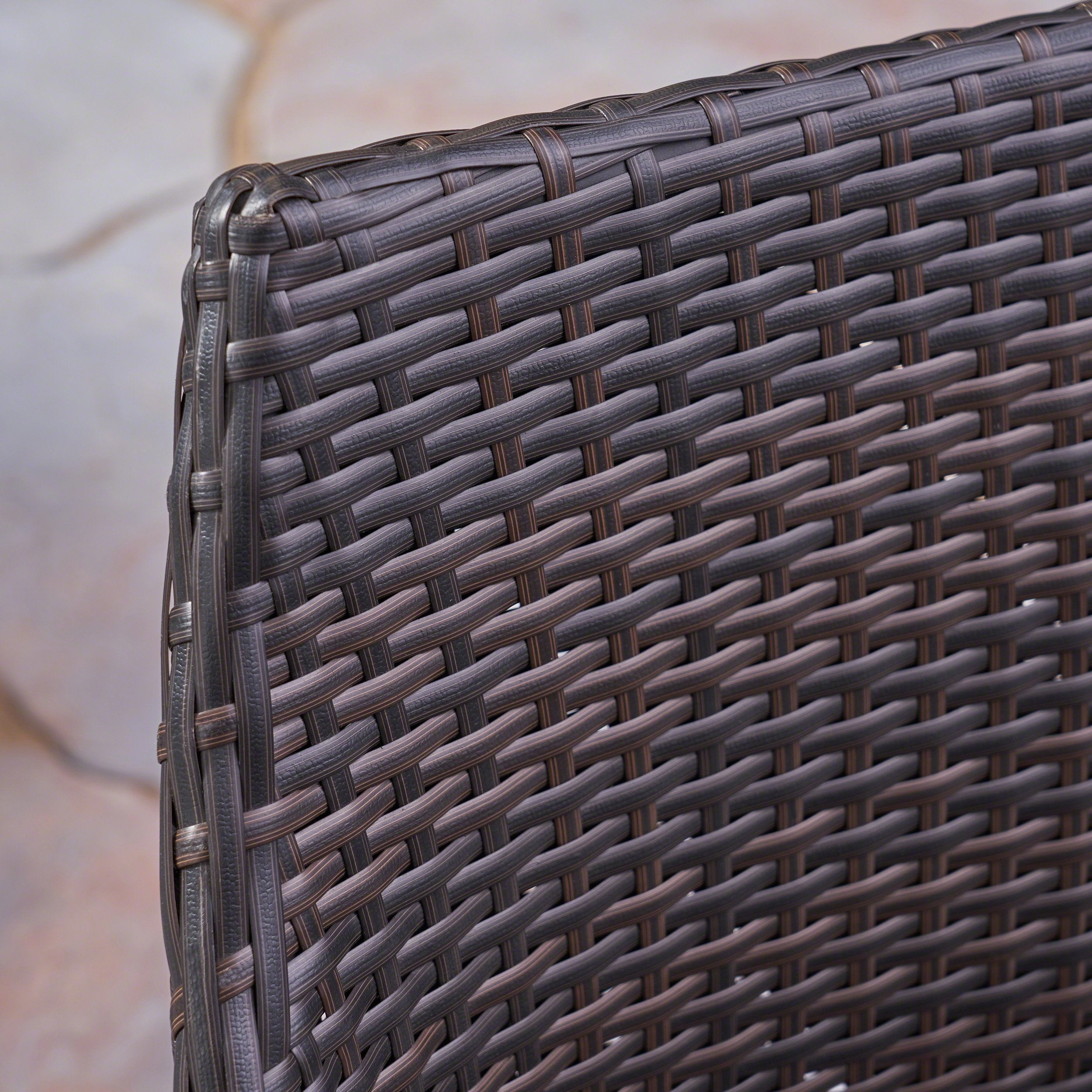Outdoor 3 Piece Wood  and Wicker Bistro Set - NH772503