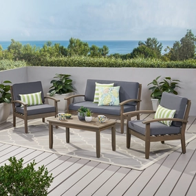 Outdoor 4-Piece Acacia Wood Chat Set - NH484503 patio chairs, outdoor seating