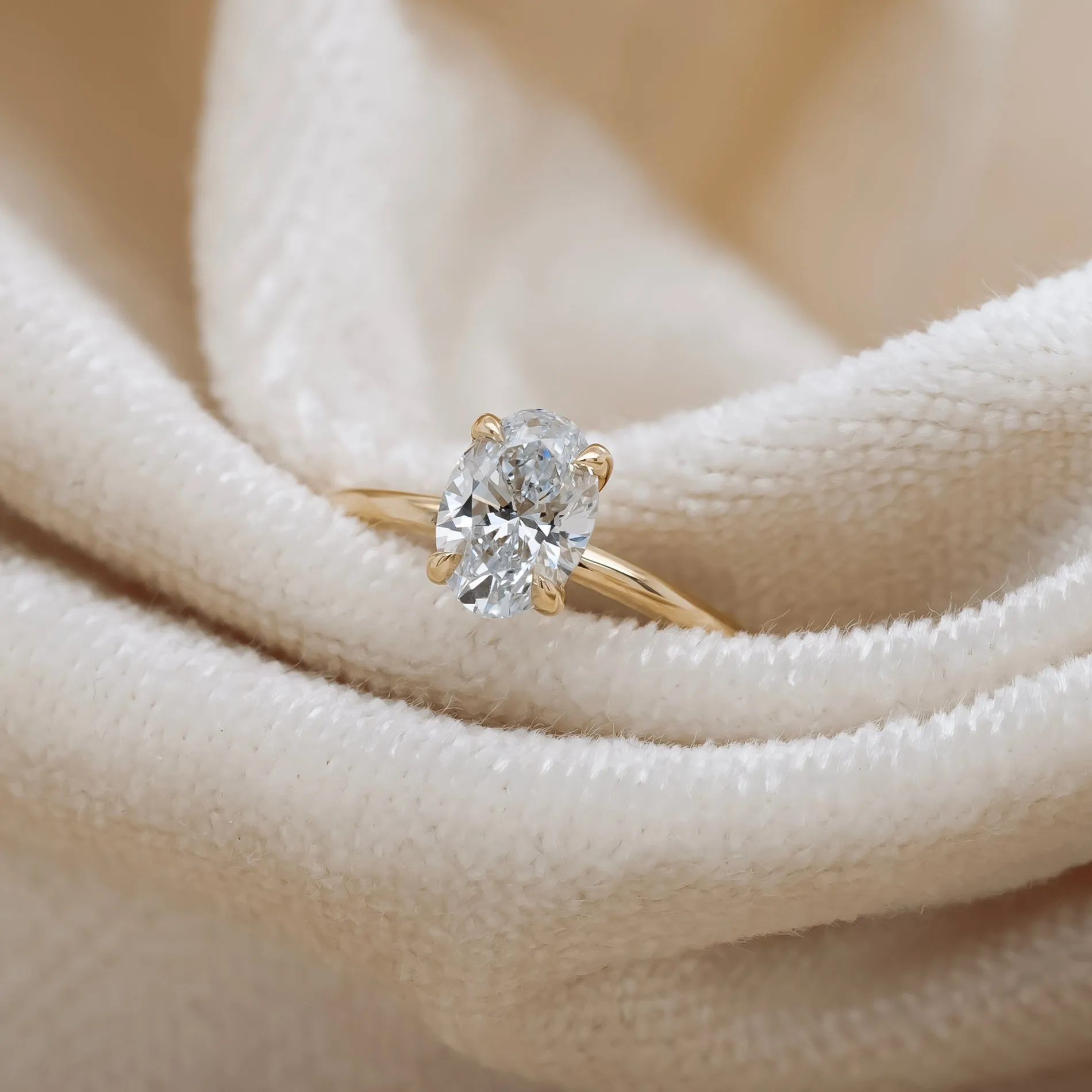 Oval 1 Carat Lab Diamond Solitaire Engagement Ring