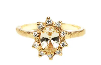 Oval Yellow Sapphire Vintage Rosetta