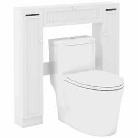 Over-The-Toilet Rack Bathroom Shelf Storage Cabinet Wooden Drop Door Freestanding Spacesaver Improvements, White bathroom storage cabinet, over toilet storage