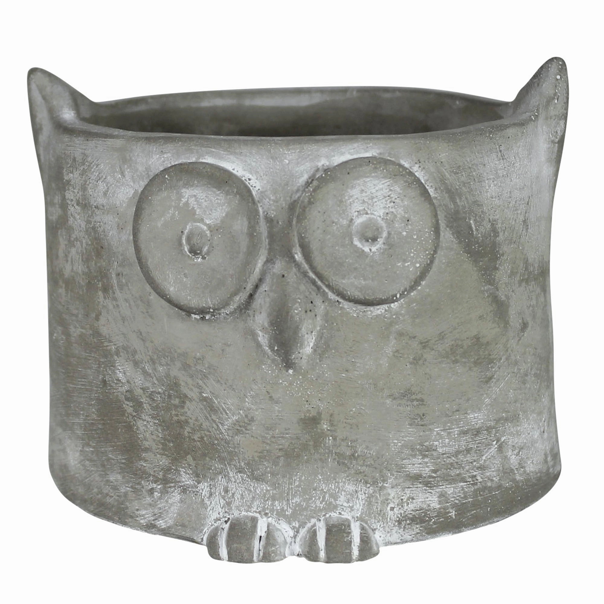 Owl Cachepot, Cement Vase,Ceramic Vase