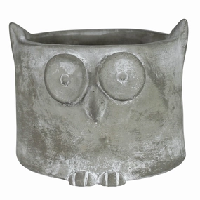 Owl Cachepot, Cement Vase,Ceramic Vase