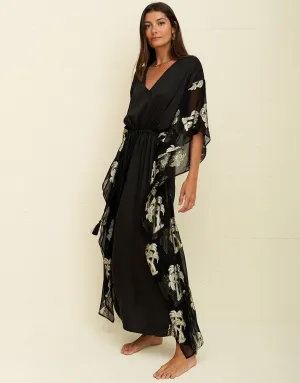 Palm Tree Kaftan - Black