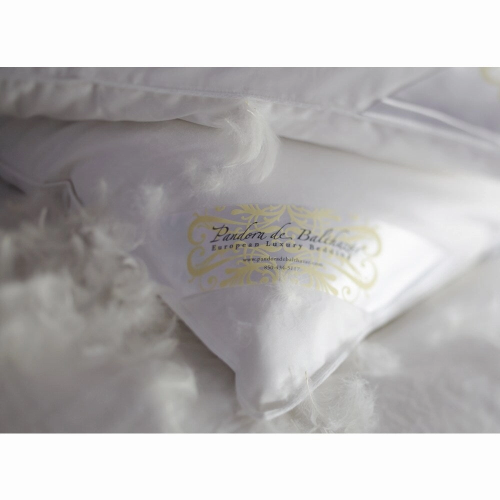 Pandora de Balthazar European Sleep System Hungarian Goose Feather Down Eurostandard Firm Sleeper - White