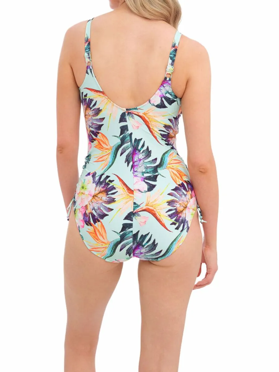 Paradiso Twist Front Adjustable Leg Swimsuit - Soft Mint