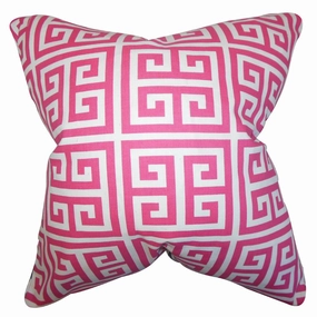 Paros Greek Key Euro Sham Candy Pink pillowcases,cotton pillow covers,bed linen