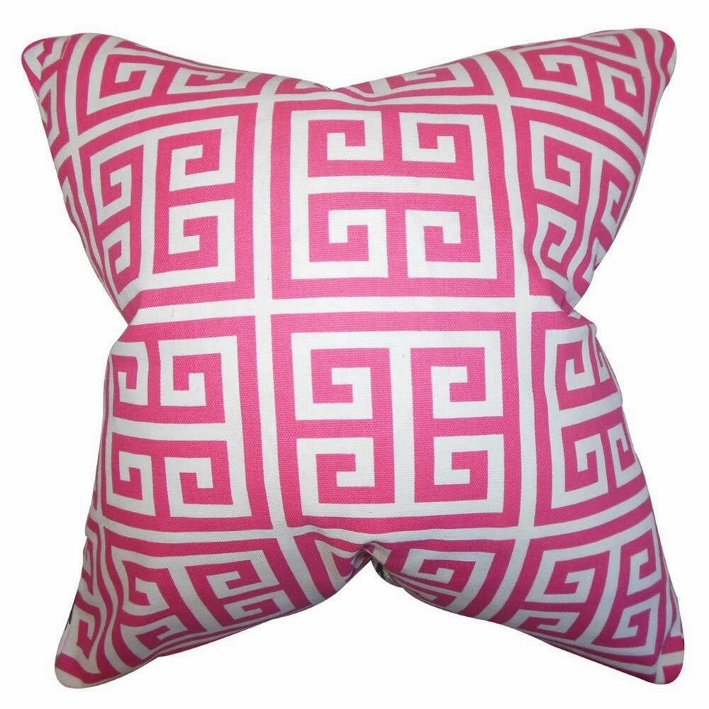 Paros Greek Key Euro Sham Candy Pink pillowcases,cotton pillow covers,bed linen