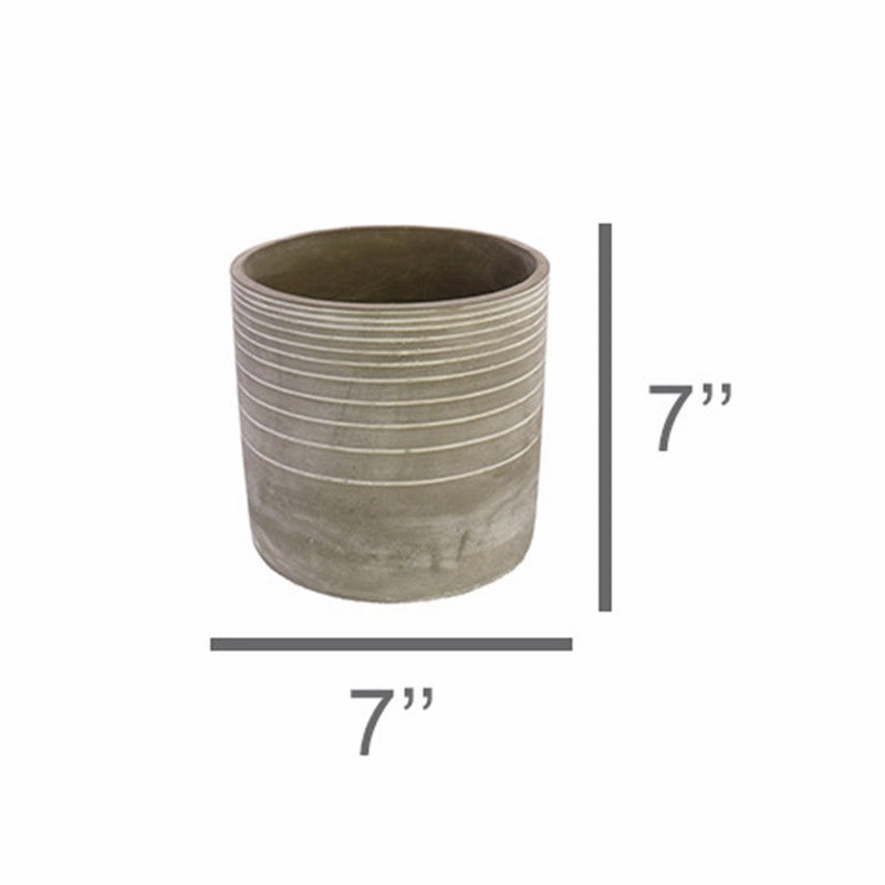 Paso Linear Cachepot, Cement - Lrg