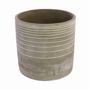 Paso Linear Cachepot, Cement - Lrg Vase,Ceramic Vase