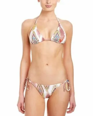 Patara Embroidered Tie Strap Teeny Bikini Bottom Swimsuit In Multi