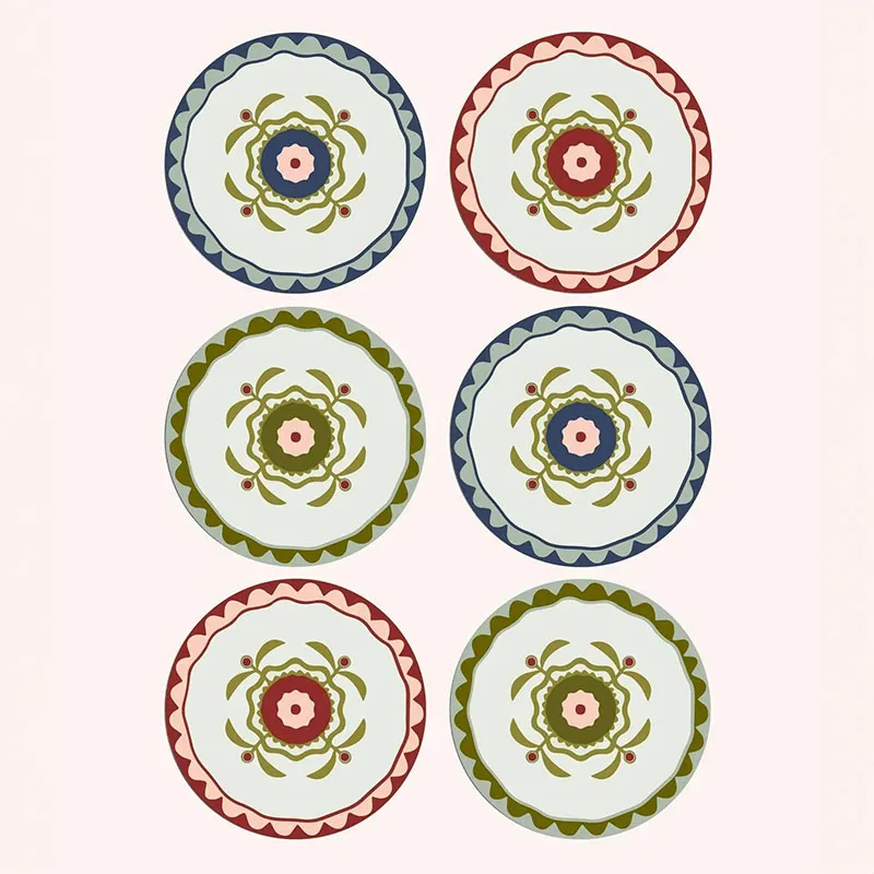 Patchwork Set of 6 Placemats, Eucalyptus