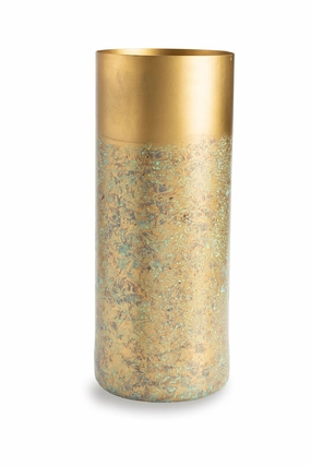 Patinated Gold Cylindrical Vase (L) | Liang & Eimil Inger II Vase,Glass Vase