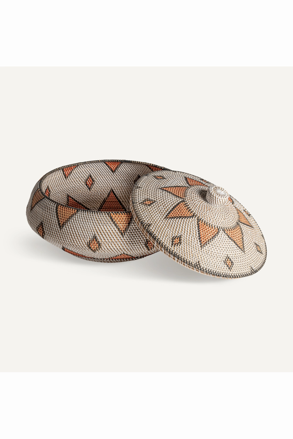 Patterned Rattan Lidded Vase | Vical Home Zirba