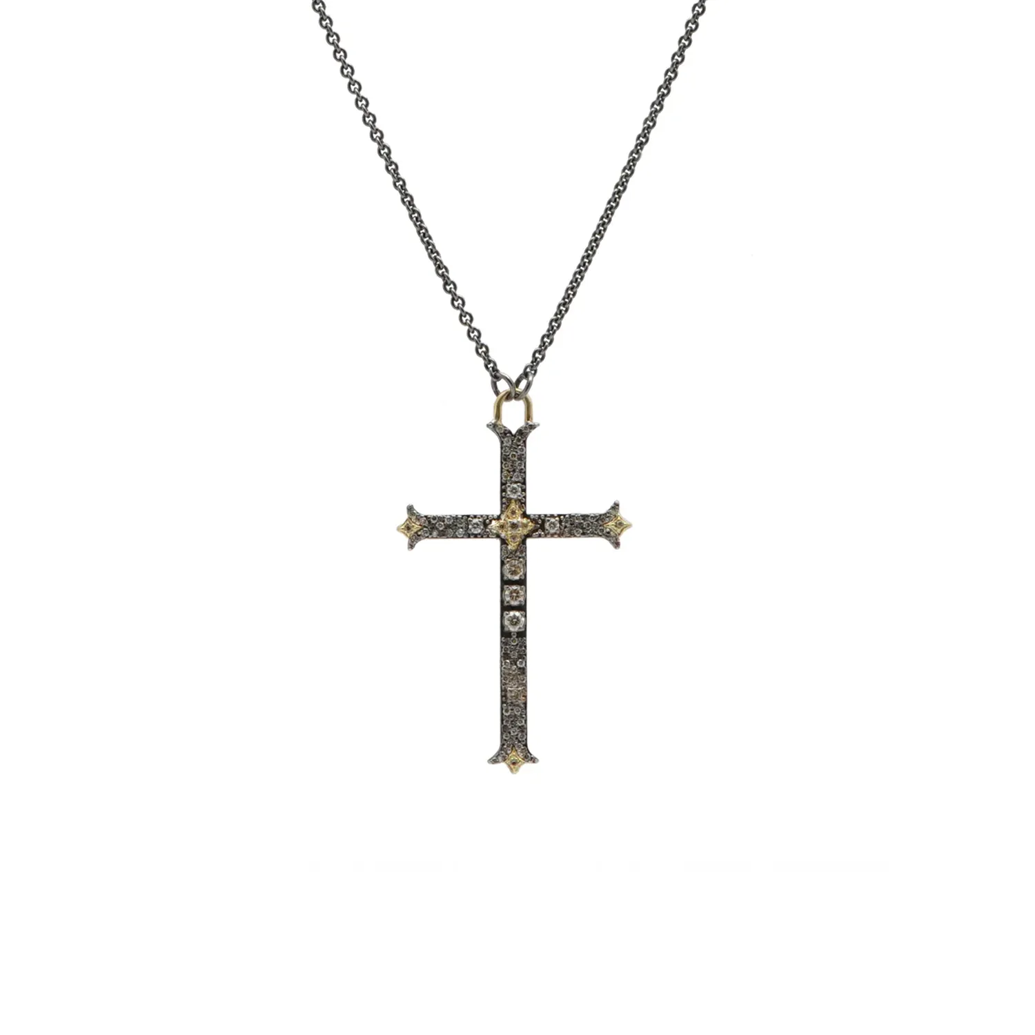 Pave Floriated Cross Necklace