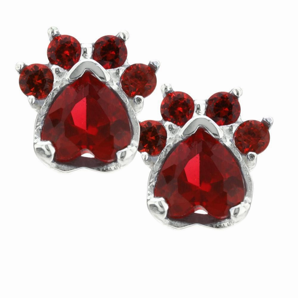 Paw Print Birthstone Earrings | Fair Trade