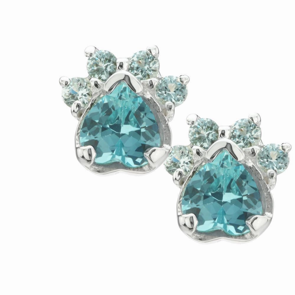Paw Print Birthstone Earrings | Fair Trade