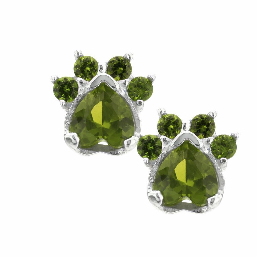 Paw Print Birthstone Earrings | Fair Trade
