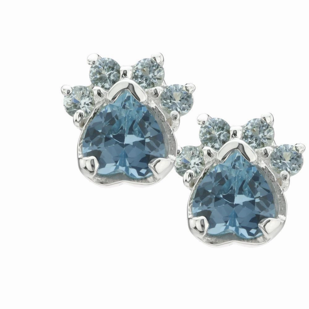 Paw Print Birthstone Earrings | Fair Trade