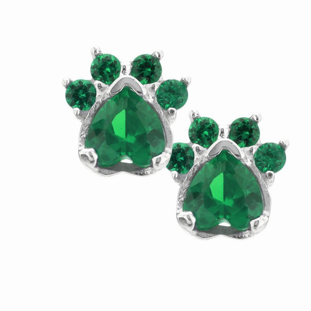 Paw Print Birthstone Earrings | Fair Trade