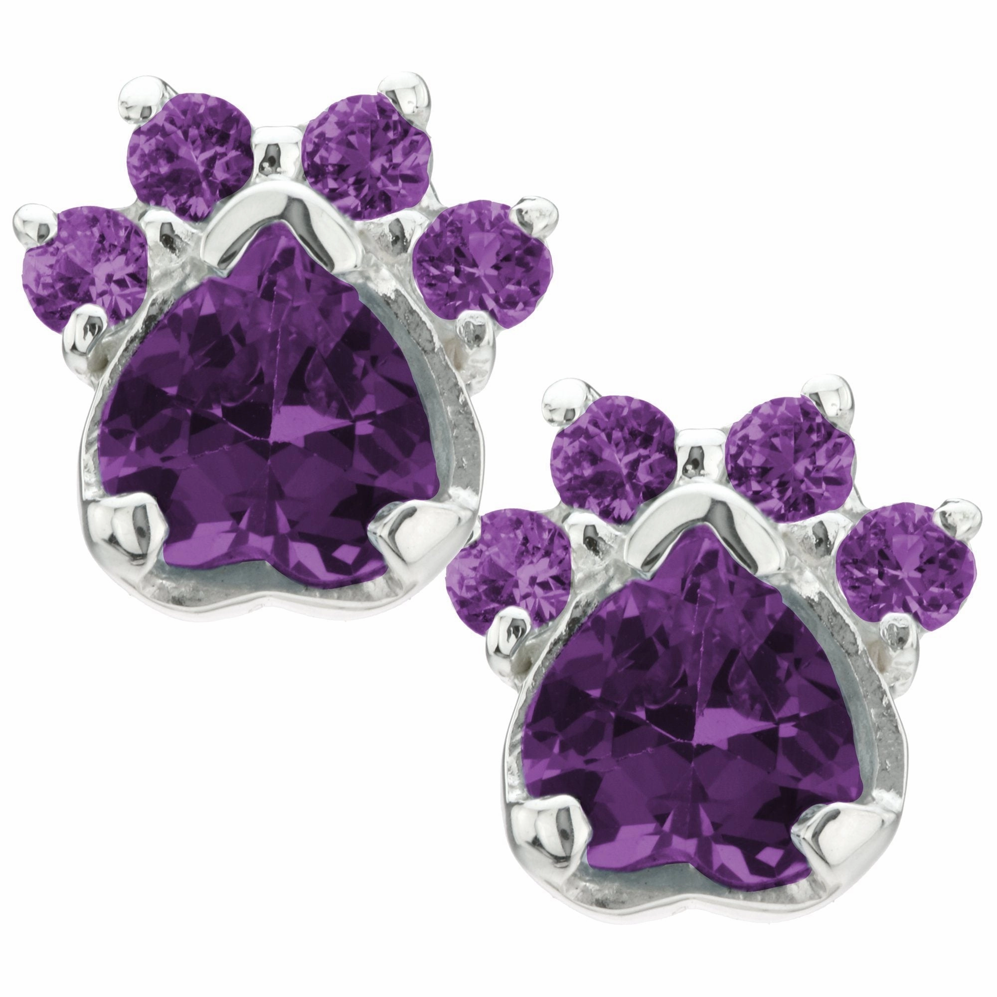 Paw Print Birthstone Earrings | Fair Trade