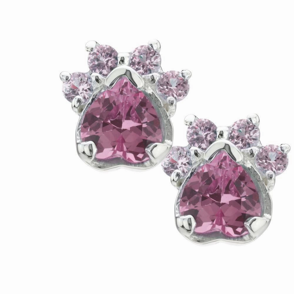 Paw Print Birthstone Earrings | Fair Trade