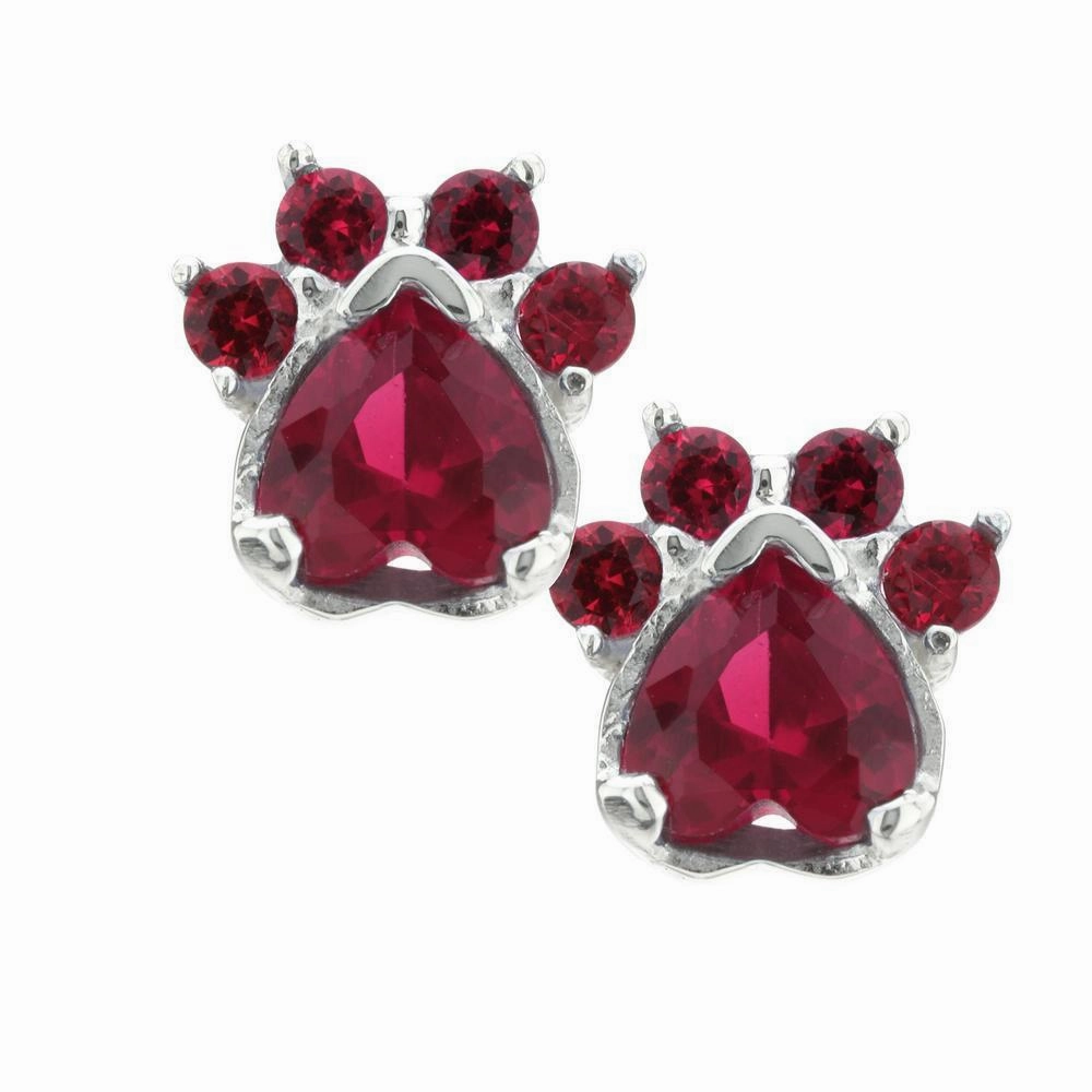 Paw Print Birthstone Earrings | Fair Trade