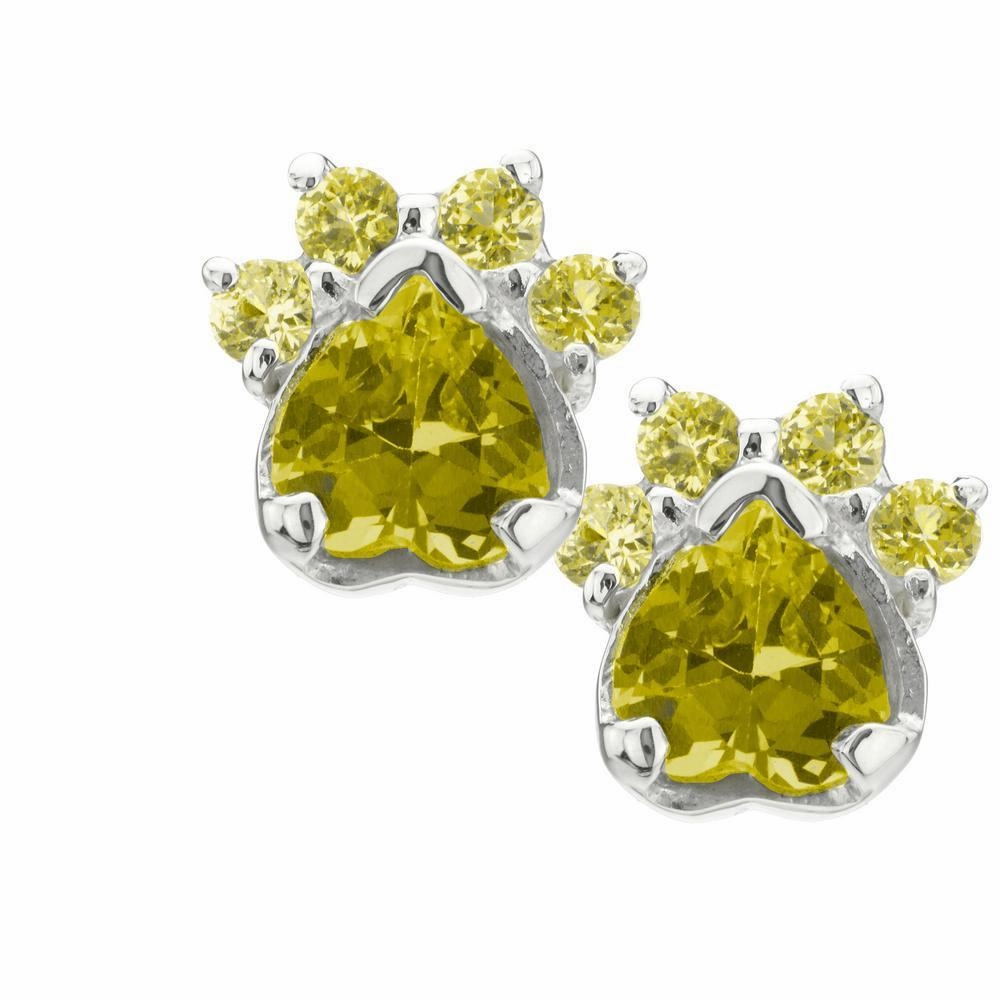 Paw Print Birthstone Earrings | Fair Trade