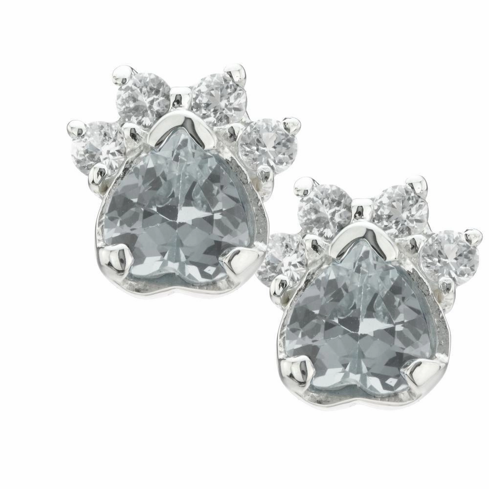 Paw Print Birthstone Earrings | Fair Trade