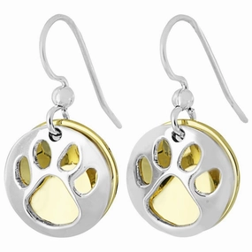 Paw Print Silver-Plated Earrings