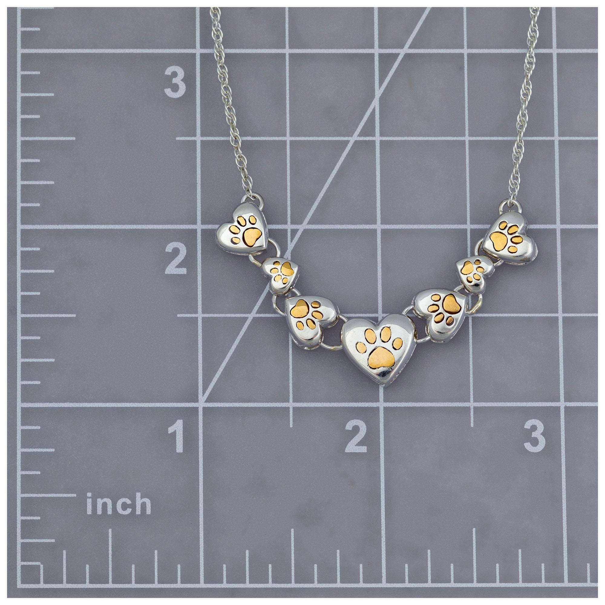 Paws In My Heart Sterling & Brass Necklace