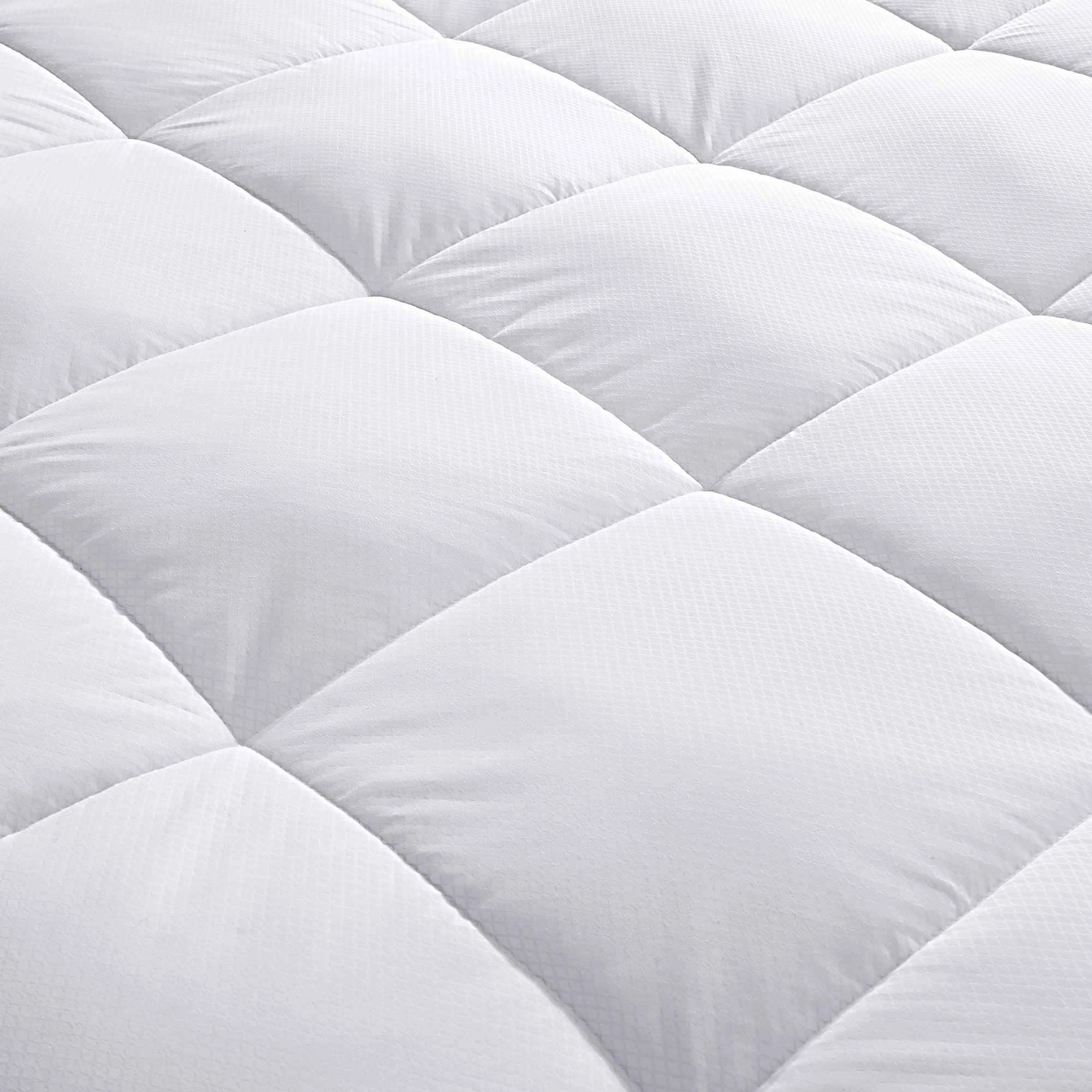 PCM Cool Touch Cooling White Mattress Pad & Protector with Elastic Deep Pocket
