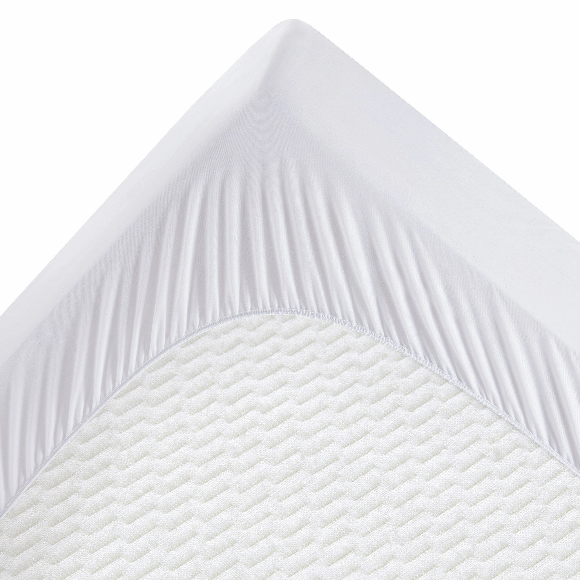 PCM Cool Touch Cooling White Mattress Pad & Protector with Elastic Deep Pocket