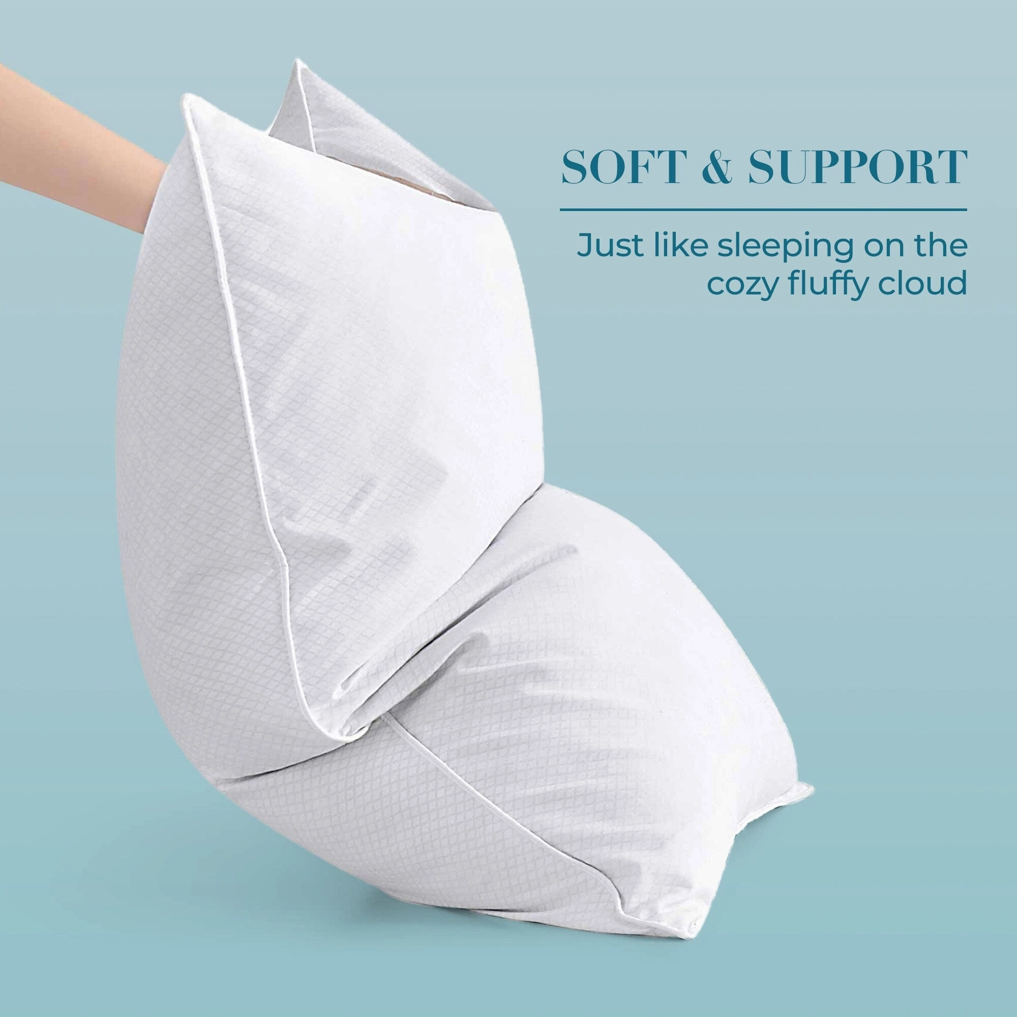PCM Cooling Goose Feather Down Pillows Set of 2, Cool Touch Bed Pillow - White