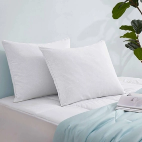 PCM Cooling Goose Feather Down Pillows Set of 2, Cool Touch Bed Pillow - White pillows,bed pillow,sleeping cushion