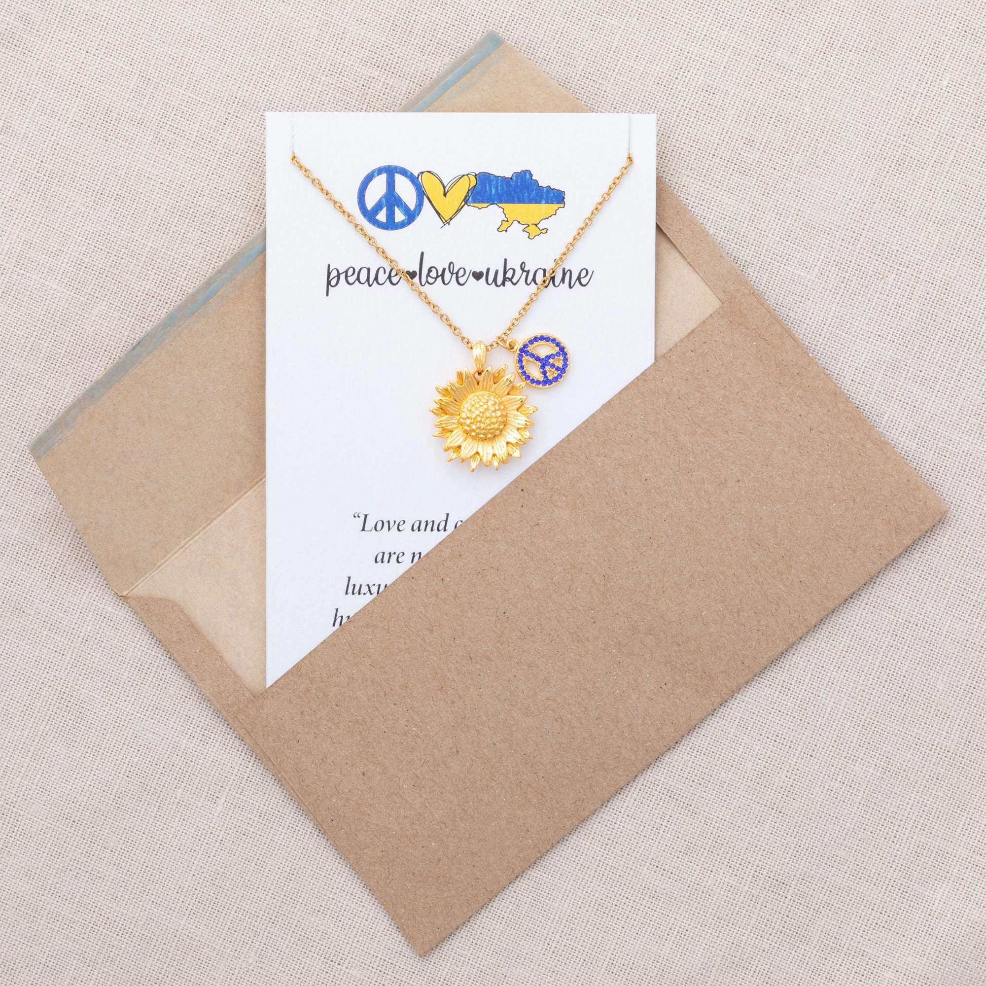 Peace For Ukraine Gold Plated Necklace