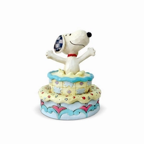 Peanuts by Jim Shore Snoopy Jumping Out of Birthday Cake Figurine Decorative Mirror,Home Decor Mirror
