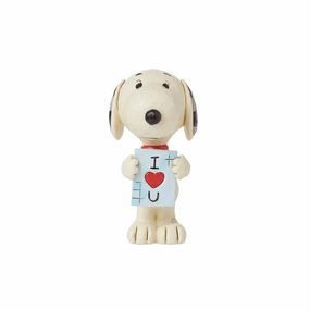 Peanuts Jim Shore "I Heart You" Snoopy Holding Love Sign Mini 3.25" Figurine Decorative Mirror,Home Decor Mirror
