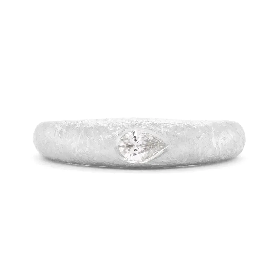Pear Diamond 'Boulder' Bombe Ring