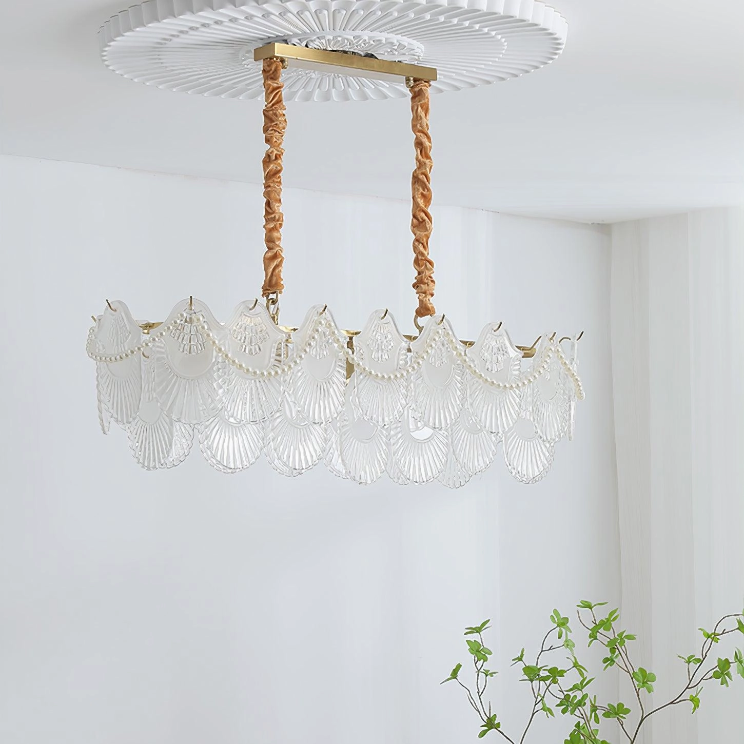 Pearl Glass Shell Chandelier