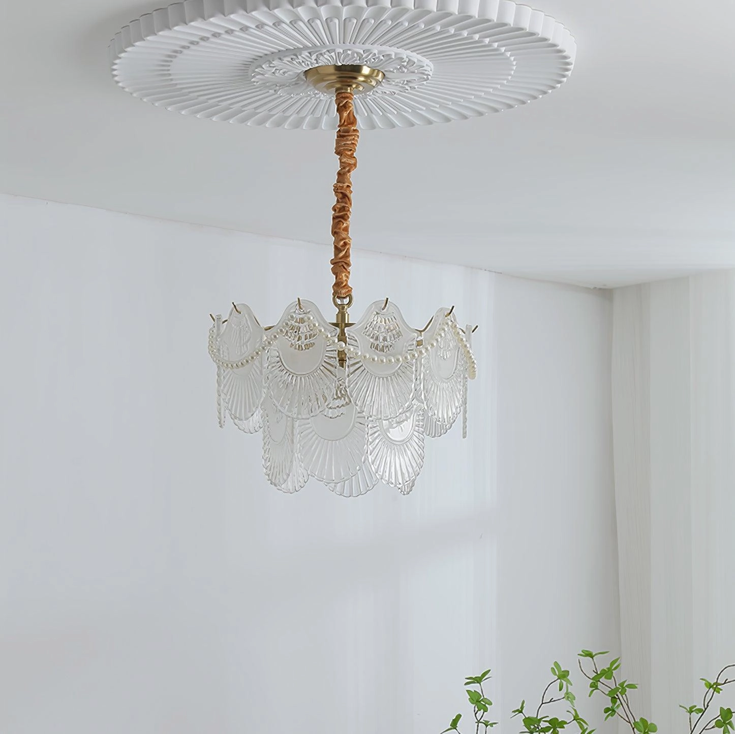 Pearl Glass Shell Chandelier