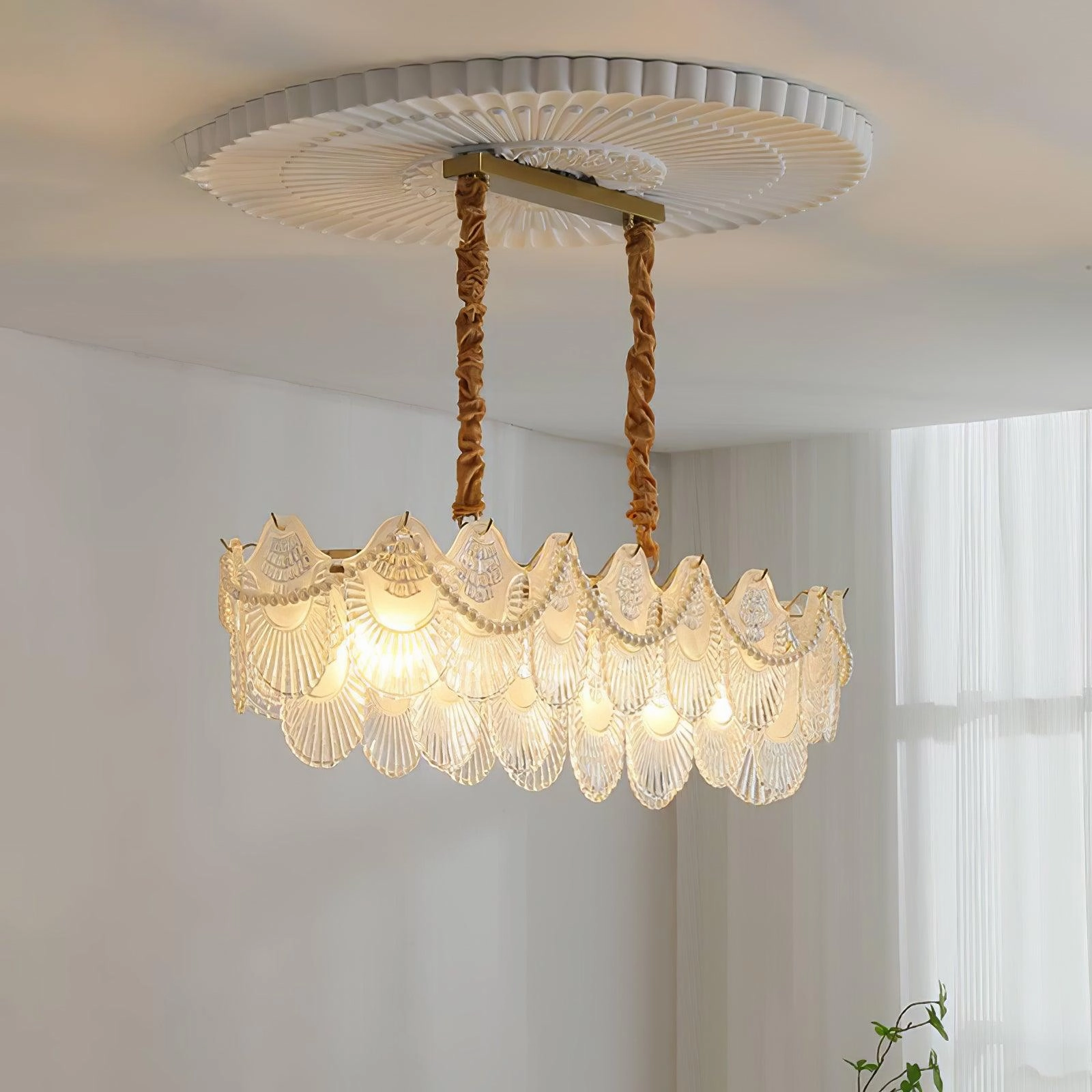 Pearl Glass Shell Chandelier