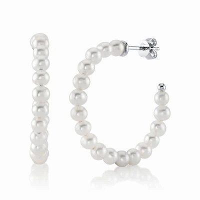 Pearl Hoop Earrings