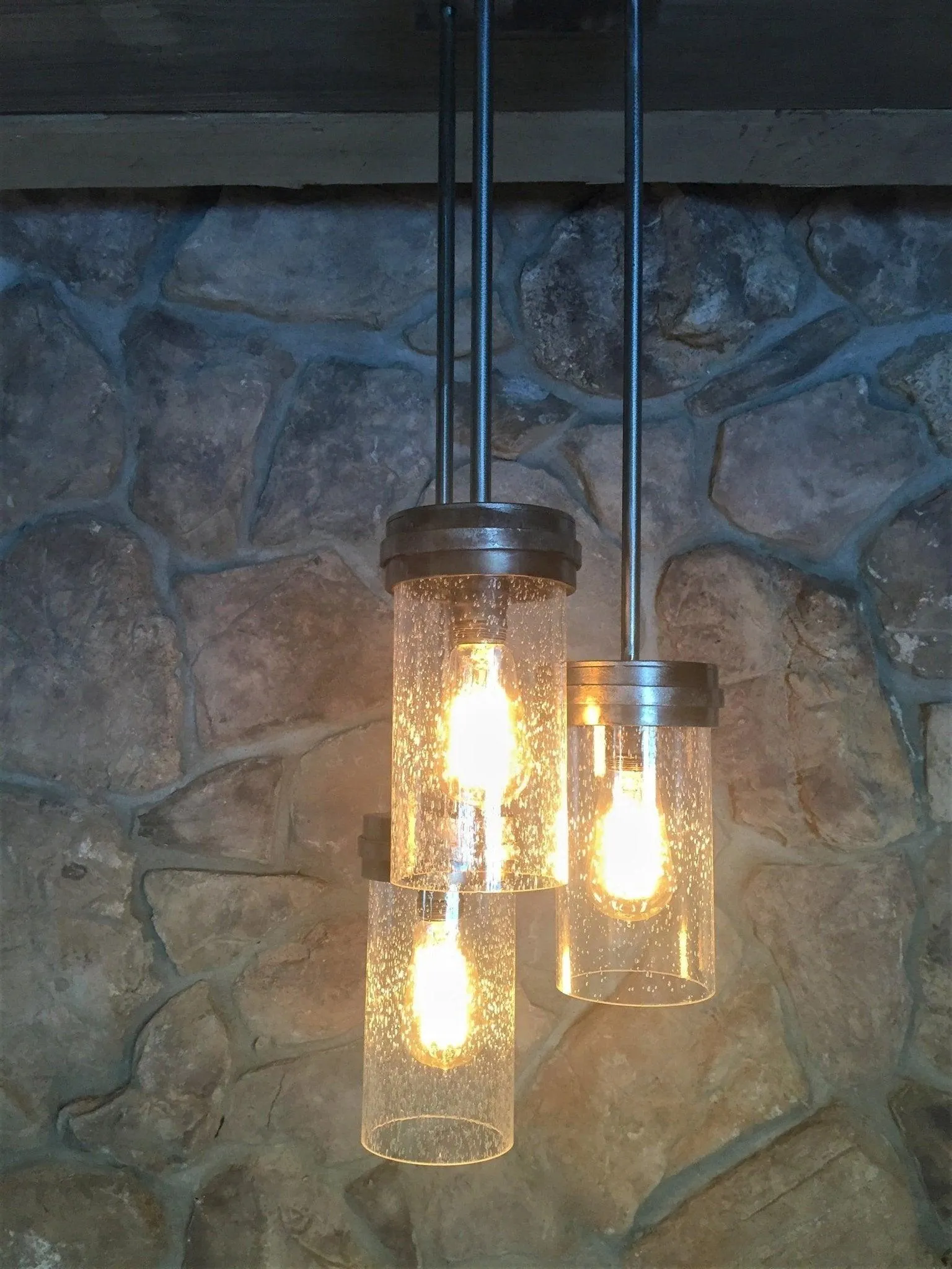 Pebble Creek Cylinder Pendant Light patio chat set, outdoor furniture set