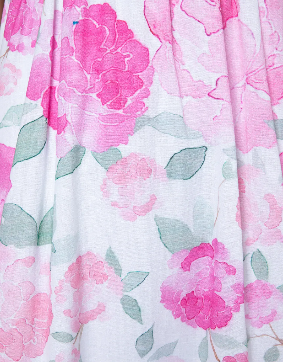 Peony Tie Back Midi Dress - Pink