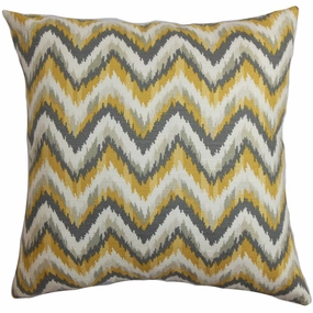 Perdita Zigzag Euro Sham Yellow Gray pillowcases,cotton pillow covers,bed linen