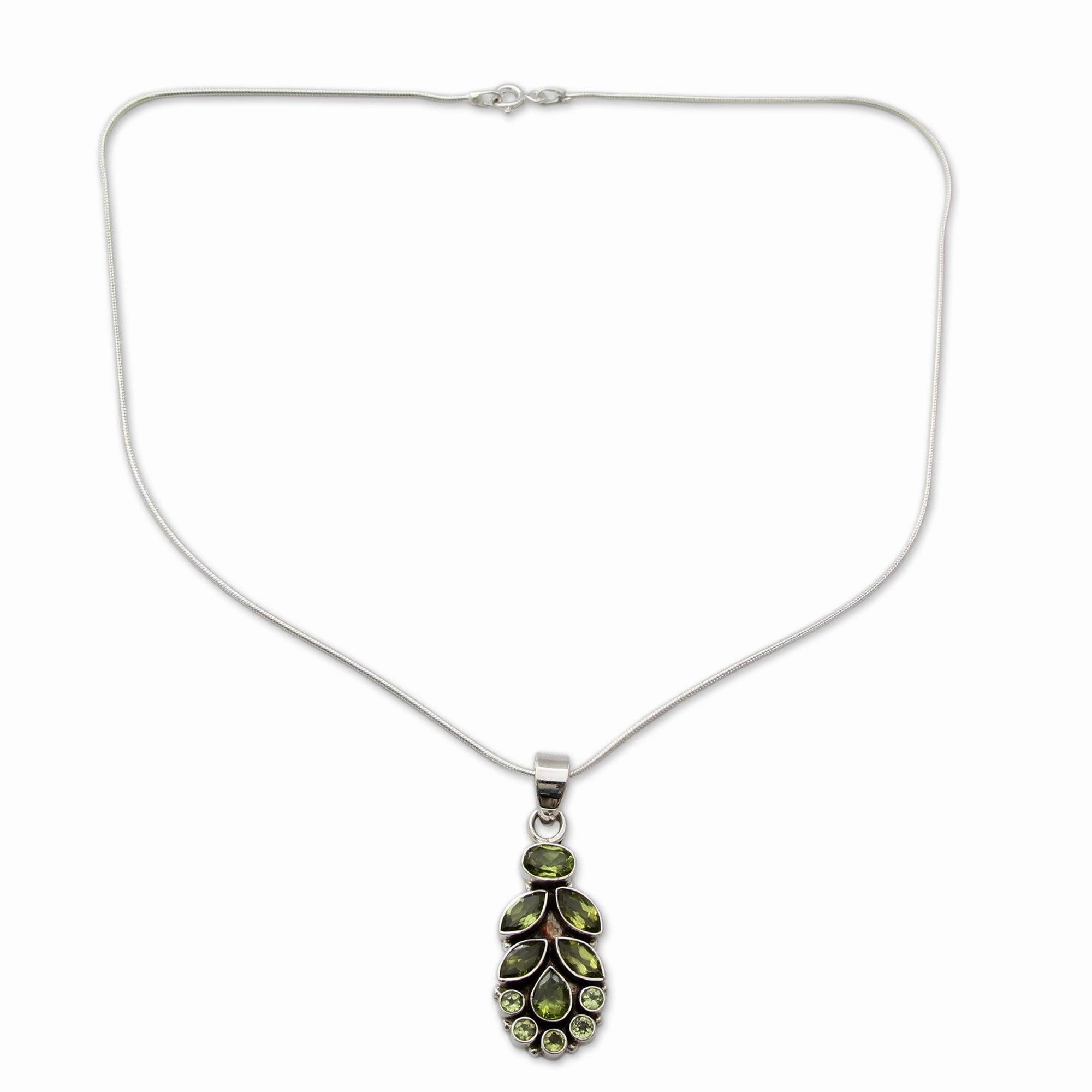 Peridot Sterling Silver Pendant Necklace
