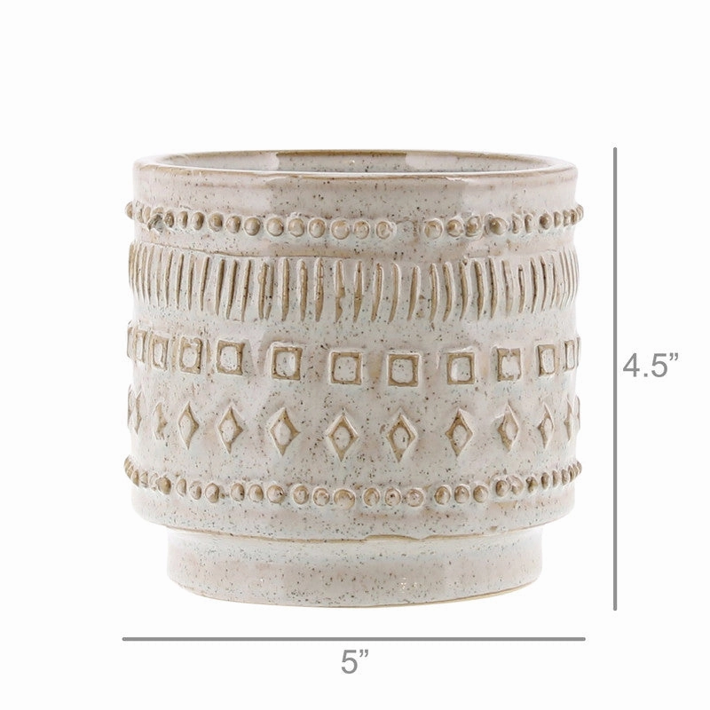 Peru Cachepot, Ceramic - Sm - White