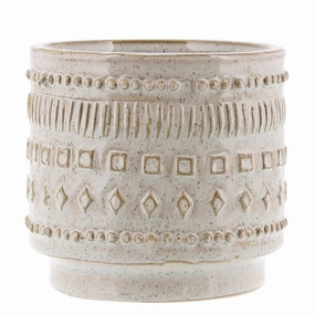 Peru Cachepot, Ceramic - Sm - White Vase,Ceramic Vase