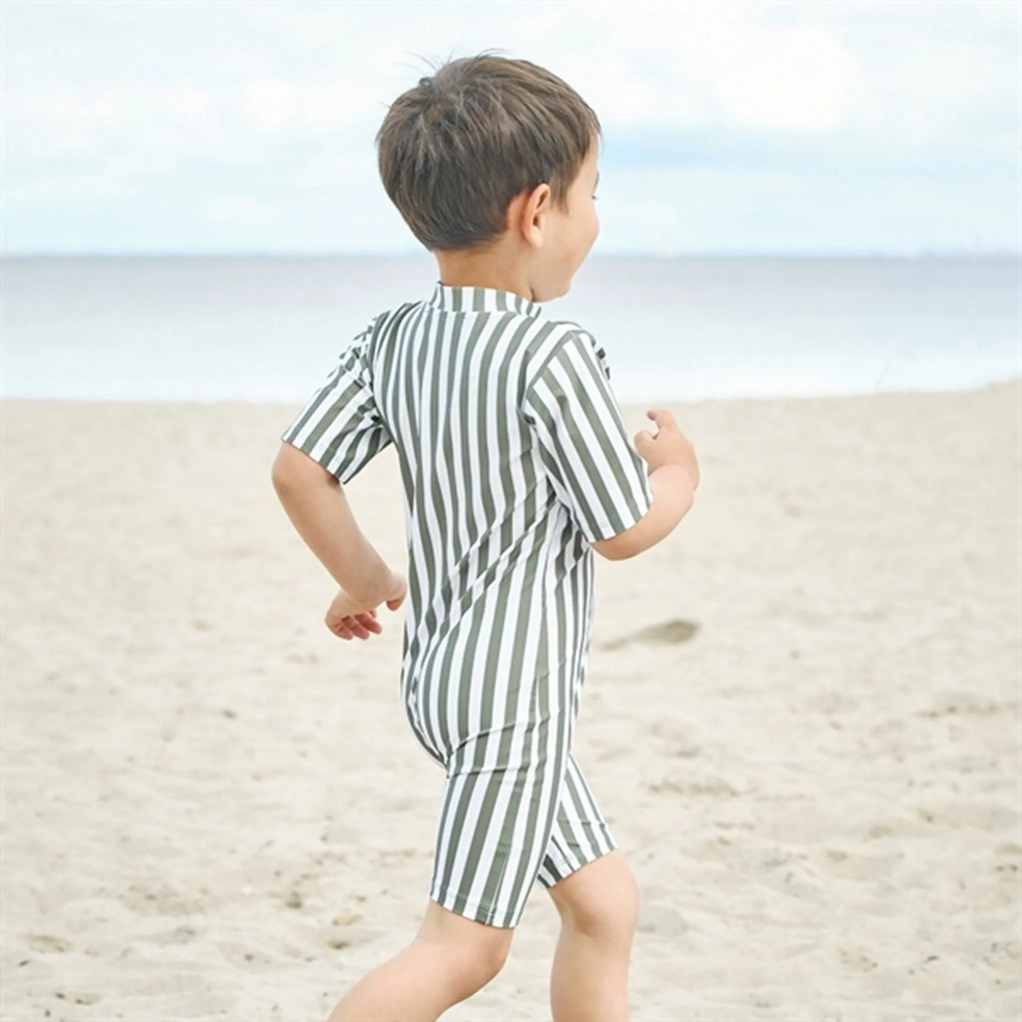 Petit Crabe Army Stripes Natsu Onesie with Zipper